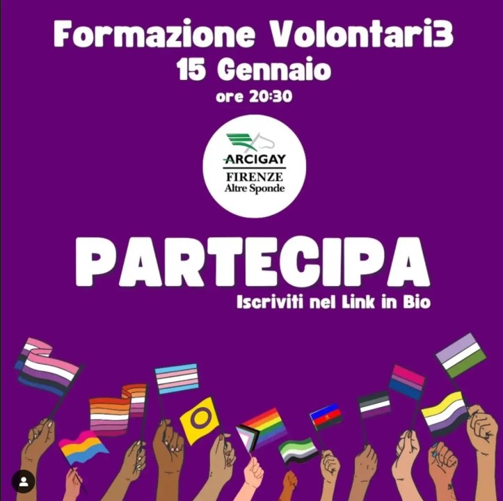 Locandina volontariato Arcigay Firenze